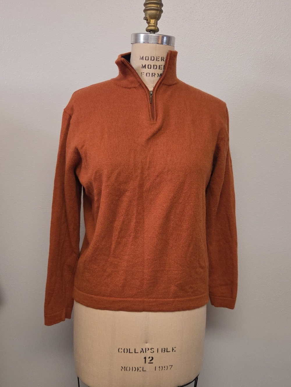 Men's Quarter-Zip Sweater in Rust